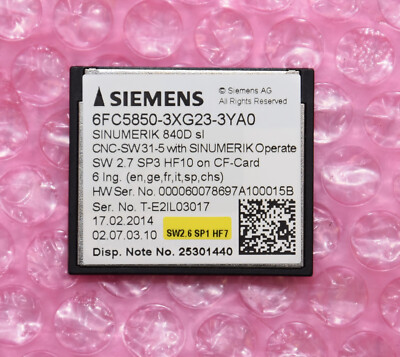 Siemens Sinumerik 840D SL / 6FC5850-3XG23-3YA0 / CNC-Software 31-5