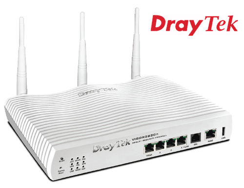Draytek Vigor 2820n Router ADSL WiFi, 4p LAN, WAN2, usb