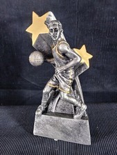 6" Pewter Finish Male Basketball Resin Trophy Award  RSS103 Free Engraving