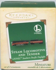 Hallmark 2004 Lionel Southern Pacific Daylight Steam Locomotive & Tender - Mini