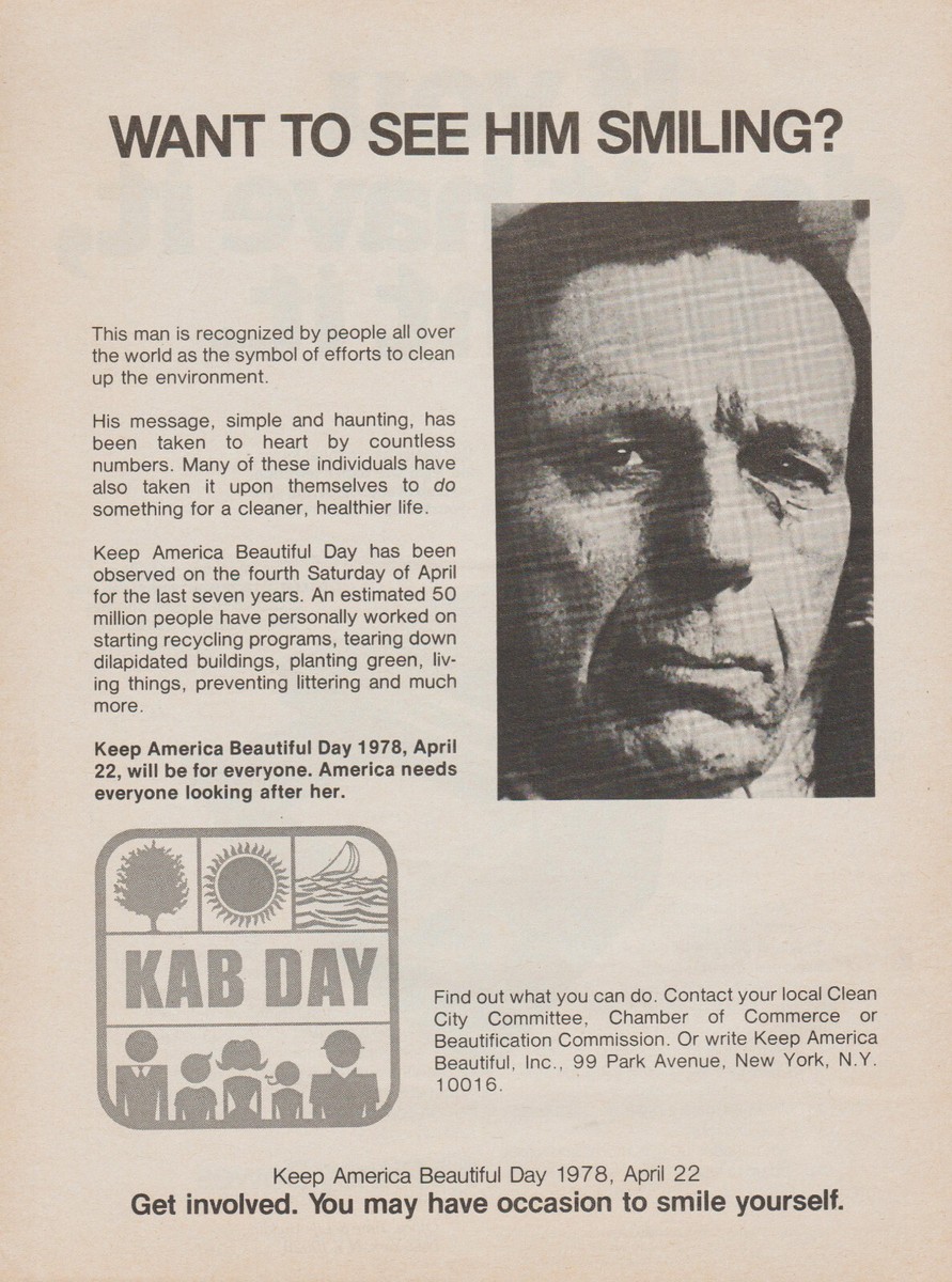 1978 Keep America Beautiful - Iron Eyes Cody - 