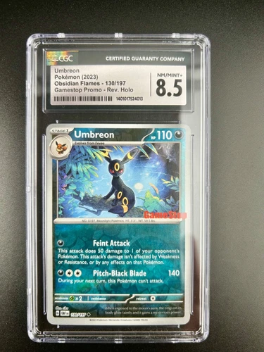 CGC 8.5 Umbreon 130 Gamestop Exclusive Promo Obsidian Flames Pokemon Card
