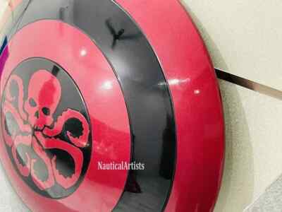 Bouclier Rond Captain America – Red Skull Hydra – Cosplay Marvel – Bois Et Acier