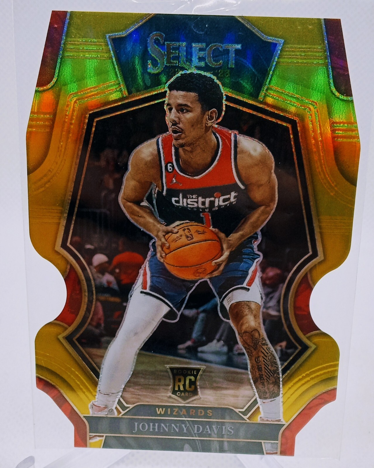 2022-23 Select Johnny Davis Premier Die Cut Gold Prizm Rookie RC /10 Wizards
