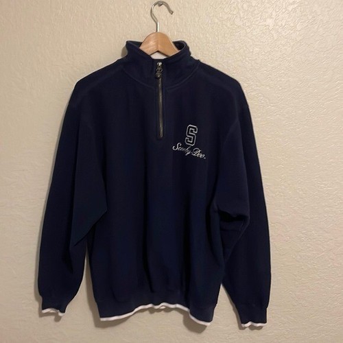Vintage Hanna-Barbera Scooby Doo Navy Blue Quarter Zip Sweatshirt Jacket Size S