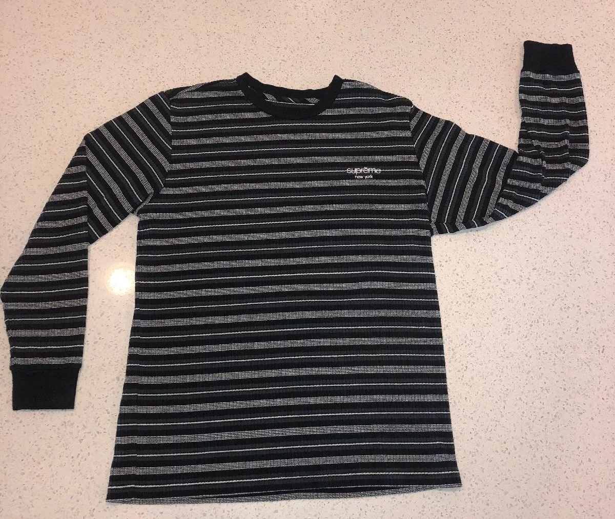 Supreme Classic Logo Striped Long Sleeve Shirt | eBay