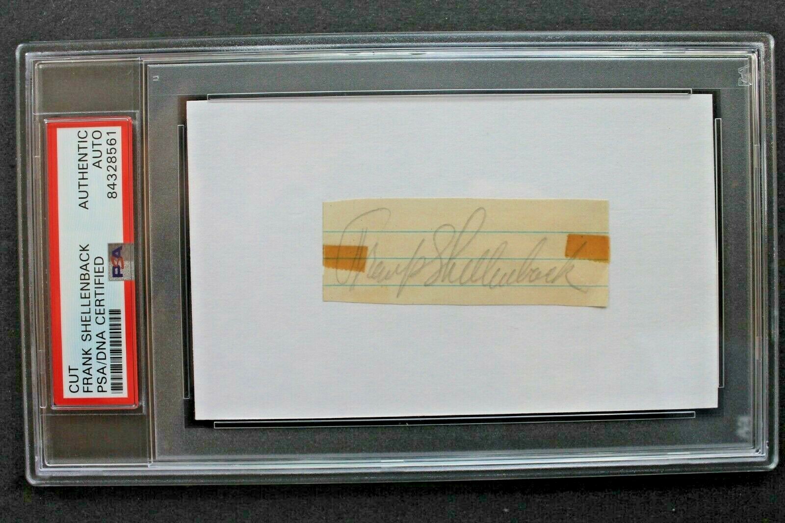 Frank Shellenback (d.1969) Chicago White Sox Autographed 3x5 Card Signed PSA 