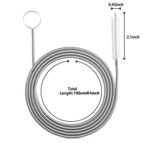 Long Drain Flexible Brush 61 Inch Feeding Tube Cleaning Brush for Drain ...