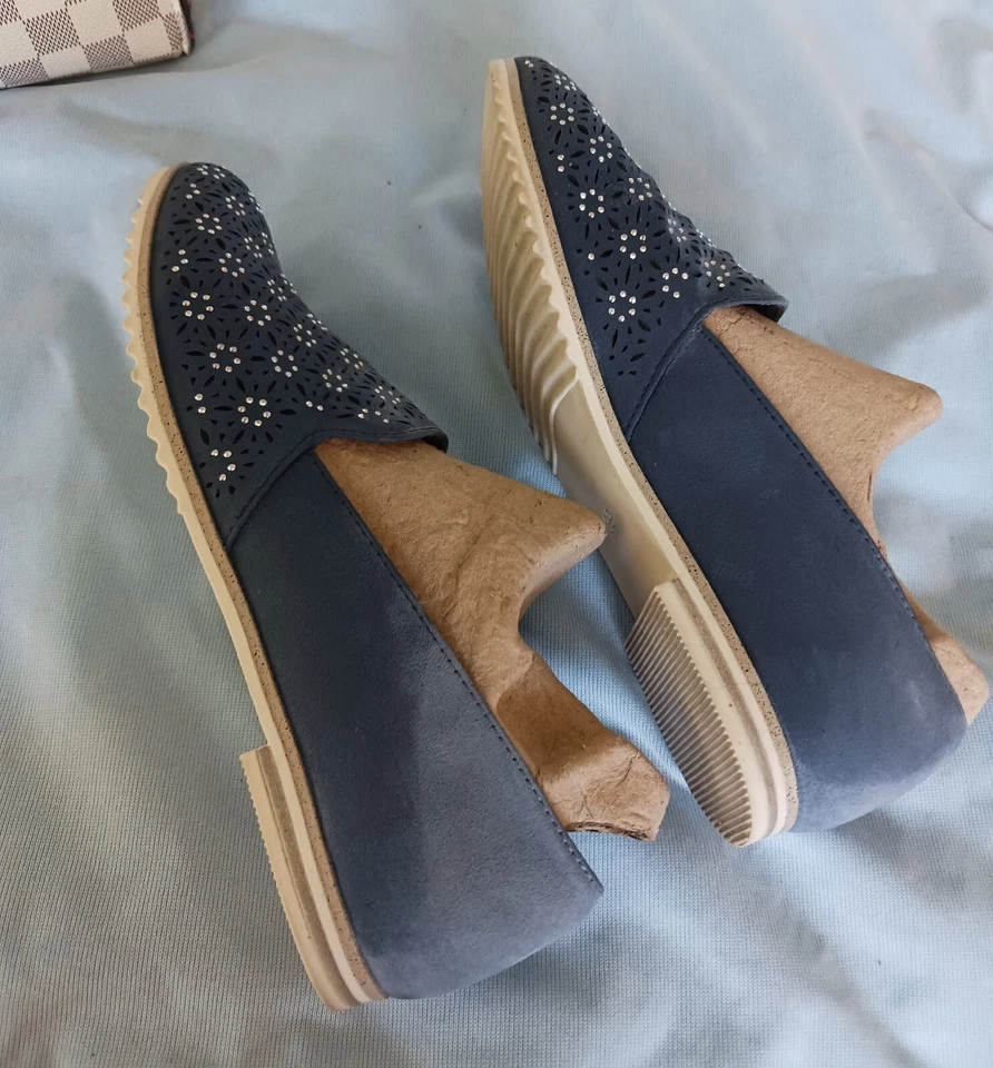 Alemán Marco Tozzi Damas Texturizado Siénteme con Adorno Plateado Talla 8 EE. UU./UE 39 Foto 2 de 4