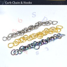 Curb Chain with Hooks Double Link Stainless Steel for Equestrian Horse Bits