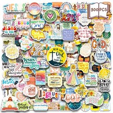 300PCS Inspirational Christian Stickers,Jesus Religious Stickers for Kids Adults