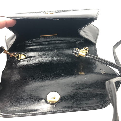 Vintage J Renee Snake Print Black Purse With Detachable Strap - Picture 5 of 9