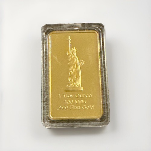 statue-of-liberty-one-troy-ounce-bar-100-mills-999-fine-gold-clad-ebay