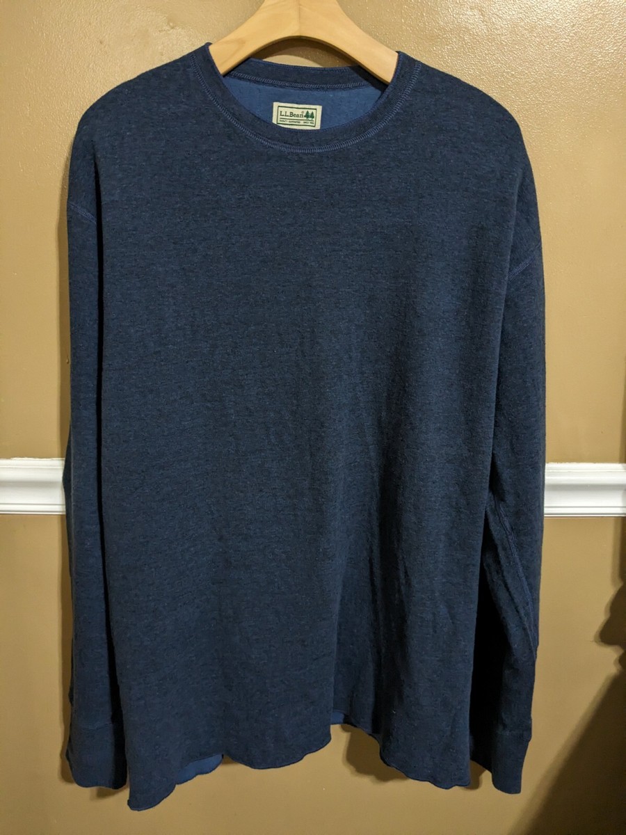 LL Bean Blue Cotton Wool Outer Layer Men's Shirt XL Tall Made