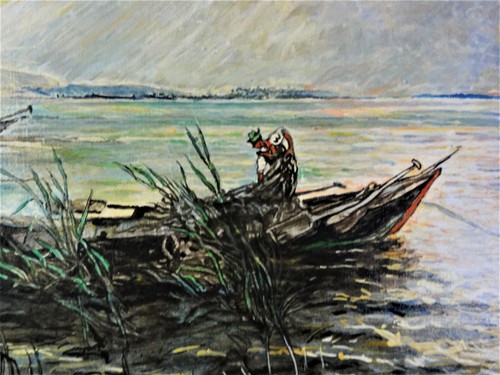 Fritz Strote,XX tolles Gemälde 1973: FISCHER MIT BOOT HOLT AM UFER SEIN NETZ EIN - Bild 5 von 12