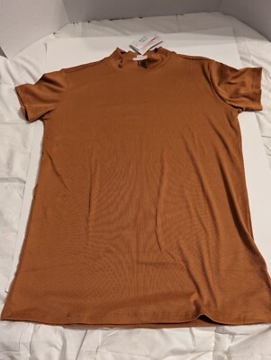 NWT Women's LuLaRoe Shirt Sleeves High Neckline Copper T-Shirt - Size S