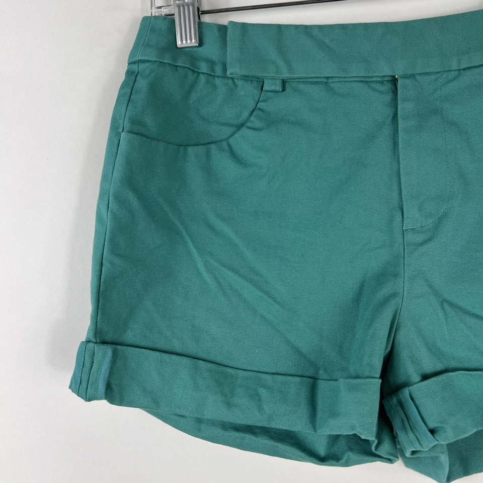 Pantalones Cortos Kate Spade Para Mujer Talla 2 Sábado Tiro Medio Puños Mezcla de Algodón Elástico Foto 2 de 4