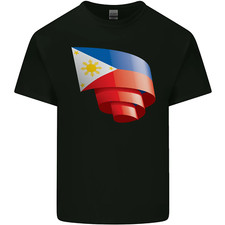 Curled Philippines Flag Philipino Day Football Mens Cotton T-Shirt Tee Top