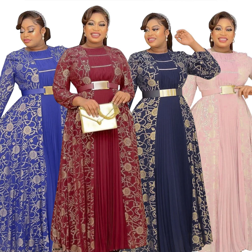 PlusSize Long Sleeve African Dress Wedding Party Women Evening