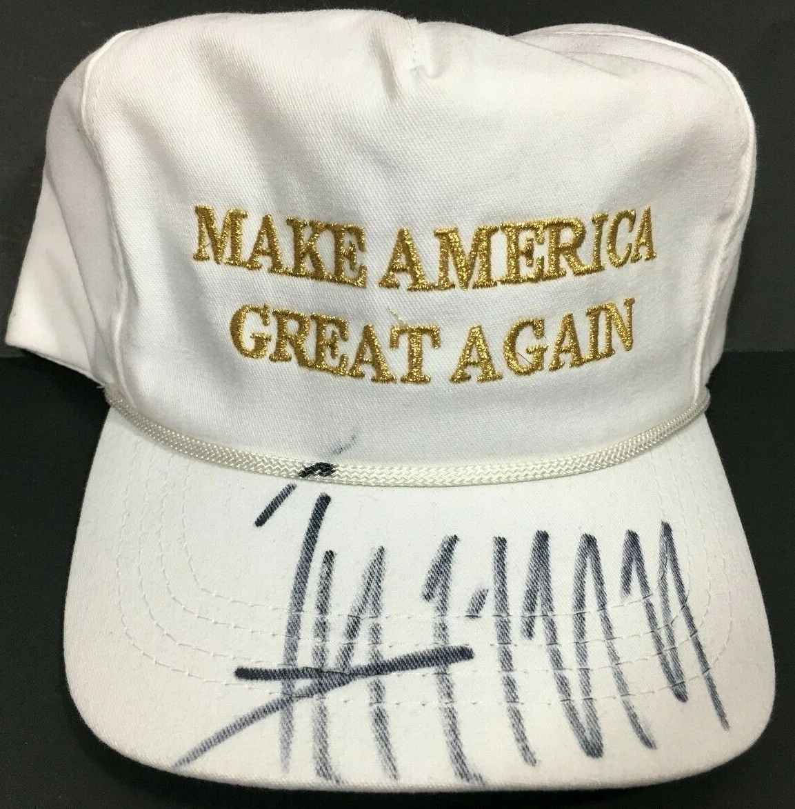 Trump autographed hat 2025