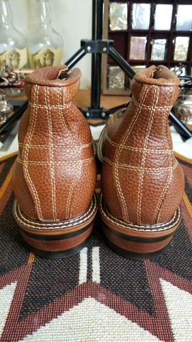 Men's Vintage Style Brown Handcrafted Leather Lace To Toe Roofer Monkey Boots 44 - Picture 10 of 23