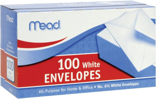 24 box Mead 75100 3 5/8 X 6.5 #6 100 piece/box white envelope with free trk# - Picture 3 of 9