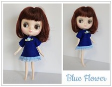 SaLe - HM Clothes fits 8" Middle Blythe HANDMADE Blue DRESS Fashion NO DOLL d4e