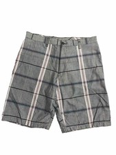 Men's Shorts Burnside Bermuda's Black Plaid Size 34