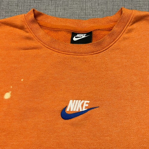 Nike Center Swoosh Logo Orange Crewneck 