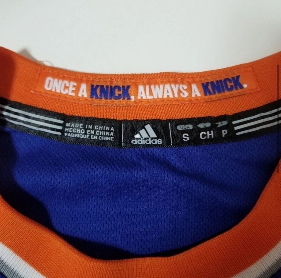 Camiseta Adidas New York Knicks #7 Carmelo Anthony tamanho juvenil pequena autêntica - Imagem 2 de 4