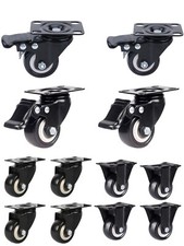 4 Ruote Per Carrello Rotella 40 a 50mm 360°Con Piastra Di Fissaggio E Bloccaggio