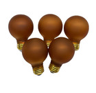 5 pcs Painted Bulbs 1920s 1930s Art Deco Exposed Bulb Lighting Amber 2.5" 25w