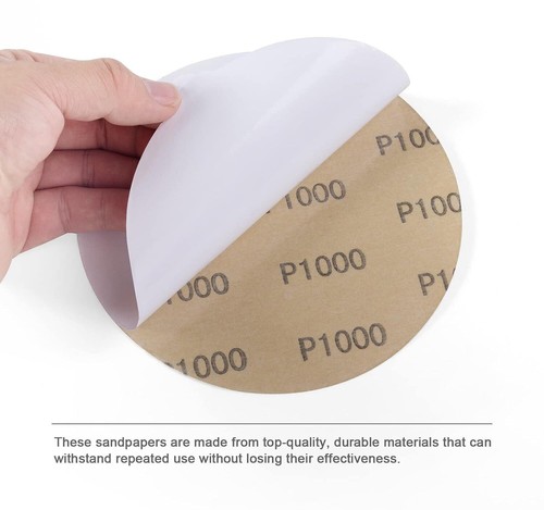6 in PSA disco de lijado autoadhesivo 40-800 grano pegajoso fondo lijadora DA papel de lija - Imagen 53 de 54