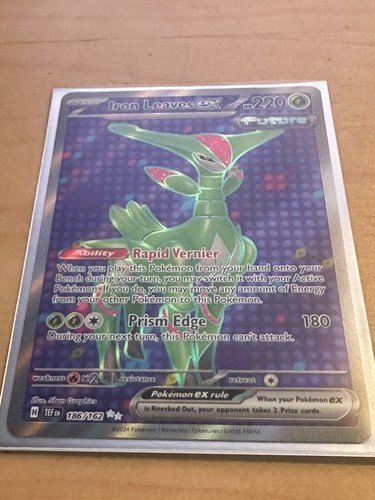 🍃Pokémon TCG Temporal Forces Iron Leaves ex 186/162 Full Art Pack Fresh NM🍃 - Picture 4 of 6