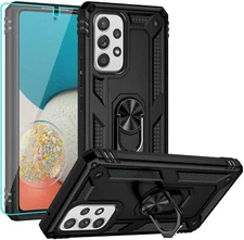 For Samsung Galaxy A53 5G Armor Kickstand Cover Case Tempered Glass Protector