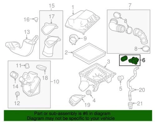 Sensor de flujo de aire de masa sónica genuino GM 2011-2016 Chevrolet Cruze Limited 12671616 Foto 3 de 3