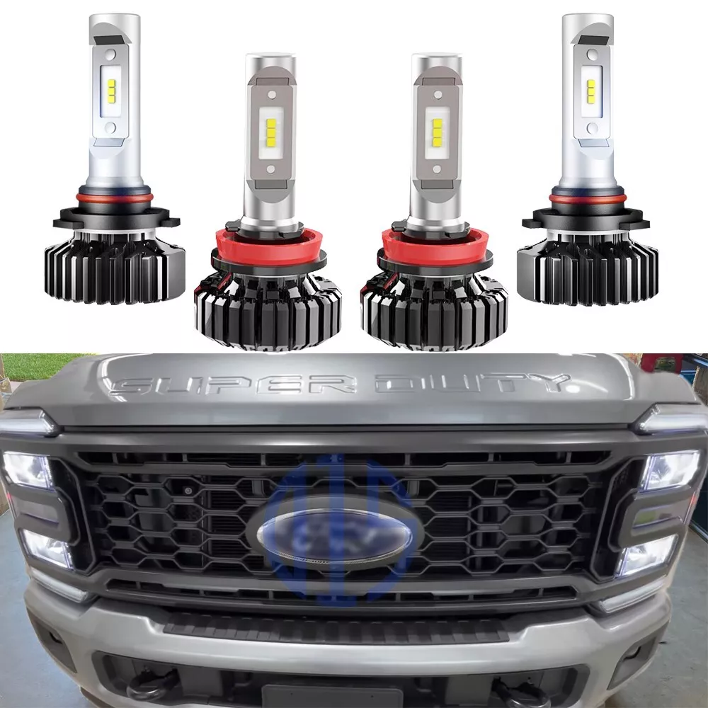 White LED Low High Beam Headlight Bulbs for 2023 Ford F150 F250 F350 XL XLT STX