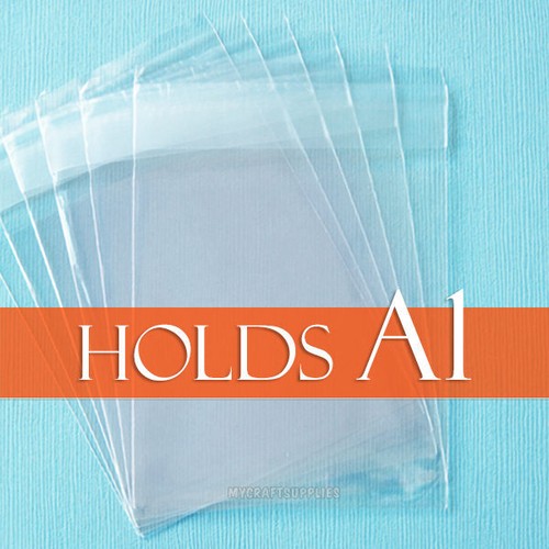 100 Clear Cello Bags,3 13/16" x 5 3/16" inch, for A1 Card + Envelope