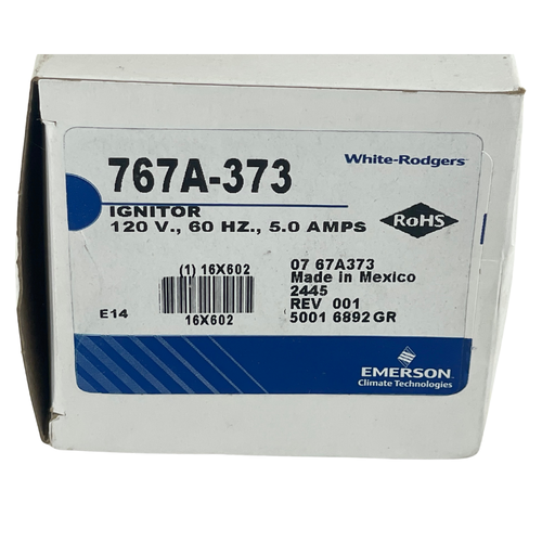 White-Rodgers 767A-373 5-1/4" 120V Plug-In Flat Tip Hot Surface Igniter - Picture 3 of 3