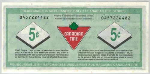 Canadian Tire Money- Error - CTC S32-B11-04 5 cent note *210 - Picture 3 of 3