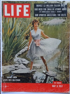 Life magazine May 6th, 1957. Sophia loren. Cover sheet only