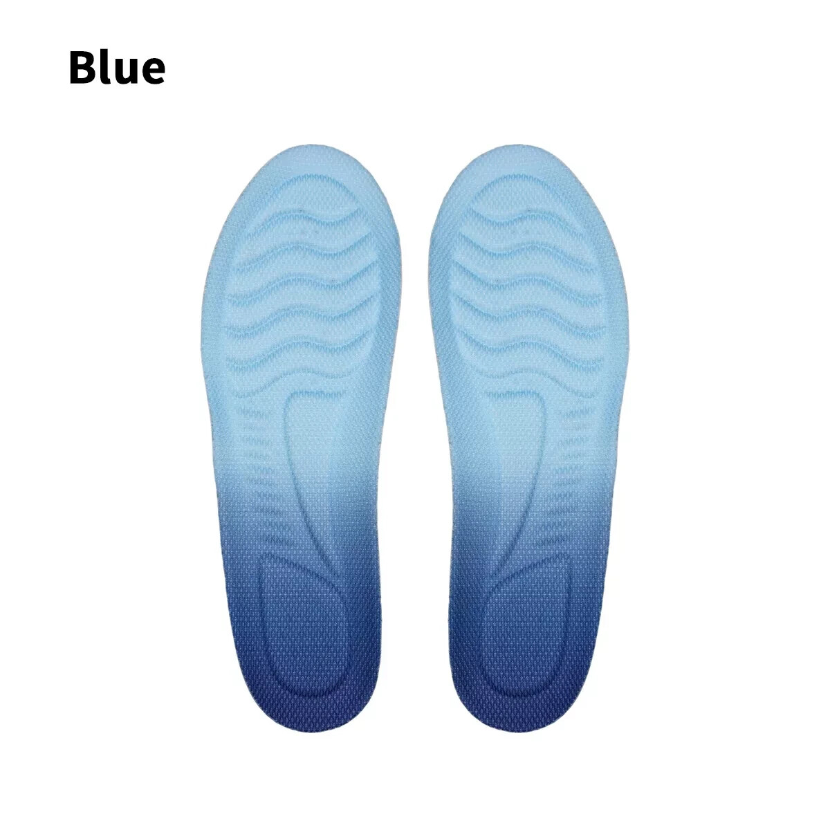4D Memory Foam Orthotic Insoles For Heel Pain & Plantar Fasciitis - Blue, Medium Arch