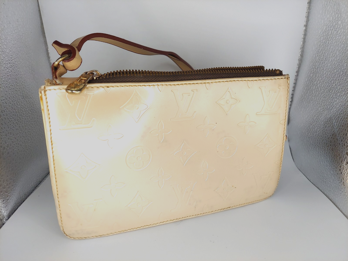 louis vuitton clutch vernis patent cream | eBay