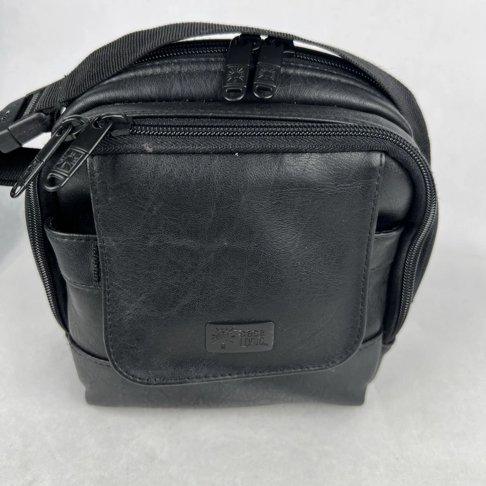 De colección Estuche Lógico Bolso de Cuero Cremallera Bolso para Cámara con Correa Estuche de Transporte 8”x5”x8” Foto 2 de 4