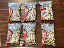Lot Of 6 Pride Sports 100 Count 2" 3/4" Natural Wood Golf Tees Total 600
