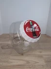 Vintage Coca Cola Glass Canister Cookie Candy Jar Ceramic Lid By Anchor Hocking