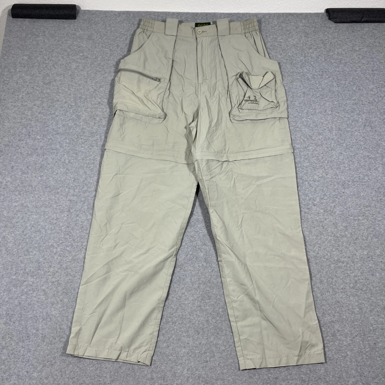 Cabela's Guidewear Pants Men Sz M Tan UPF Convertible Lightweight Hiking Fishing