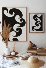 Abstract Digital Art - Modern Wave Design, Bold Minimalist Art