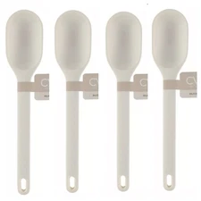 4 Silicone Spoons 12” Kitchen Tools Set Durable Up To 400°F Food Safe White NEW