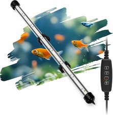 LED Submersible Aquarium Light 8W Underwater Fish Tank Light with Blue White Blu